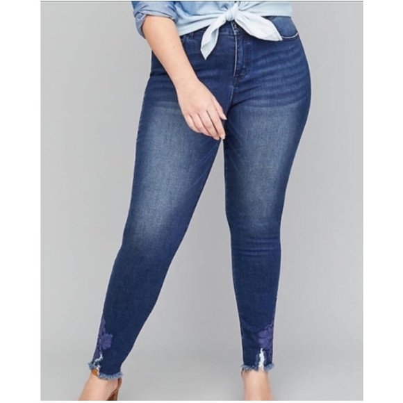 Lane Bryant Denim - Lane Bryant • Skinny Distressed Lace Jeans • NWT